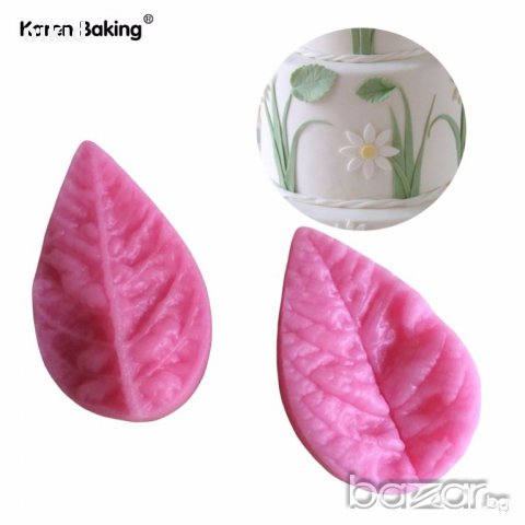 листо листенце силиконов молд вейнър вайнър 2 части украса декор фондан шоколад торта др.