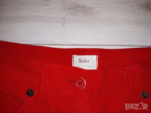 Червен дамски панталон марка Sisley - внос от чужбина , снимка 3 - Панталони - 23815532