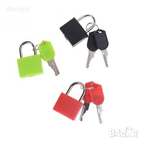 447 Малък катинар за куфар с два ключа катинар за багаж раници и сакове, снимка 11 - Куфари - 22199353