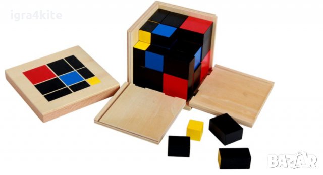Montessori Trinomial Cube Монтесори Триномиално Сензорно Кубче, снимка 2 - Образователни игри - 25000005