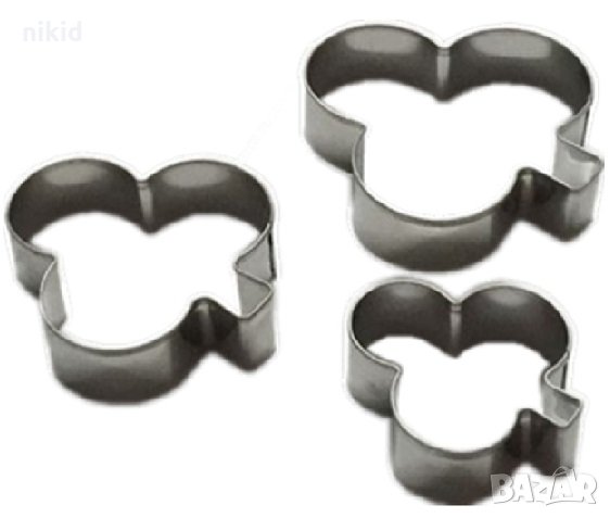 3 бр Спатия метални форми резци за фондан тесто бисквитки торта