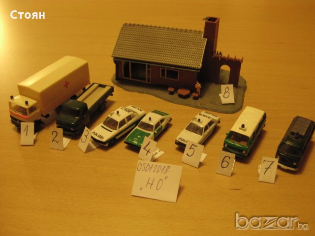 Модели на Коли, Камиони и Къща за Макет Мащаб НО, 1/87 Идеално състояние.