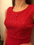 червена рокля с ефектен гръб, снимка 3