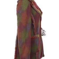 Ново шарено палто, вълна, S / М, брик, зелено, ефектно, снимка 3 - Палта, манта - 21034185