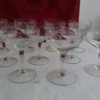 стъклени чаши гравирани, снимка 3 - Антикварни и старинни предмети - 19581310