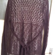 Сатенена блуза с кафява жилетка, размер Л, снимка 3 - Блузи с дълъг ръкав и пуловери - 18188555