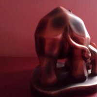 Слон с малко слонче.Масивна,стилизирана пластика, снимка 5 - Статуетки - 19920897