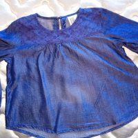 дънкова блуза за момиче (възраст 3-4 г ), снимка 1 - Детски Блузи и туники - 24549650