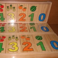 Големи дървени числа с плодове пъзел в кутия за най малките, снимка 5 - Образователни игри - 25012778