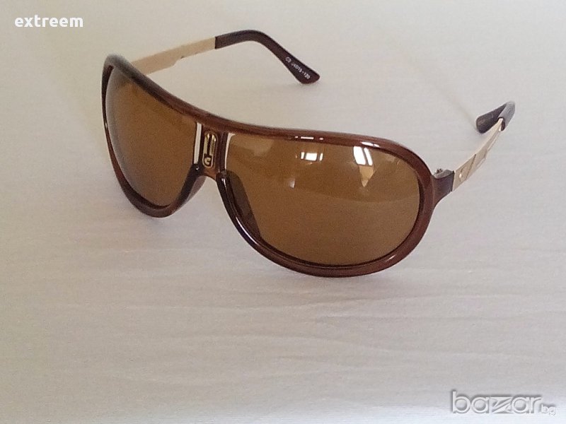 C A R R E R A - №1- реплика - Авиатор POLARIZED тъмно кафяв +UV400 & Златиста рамка, снимка 1