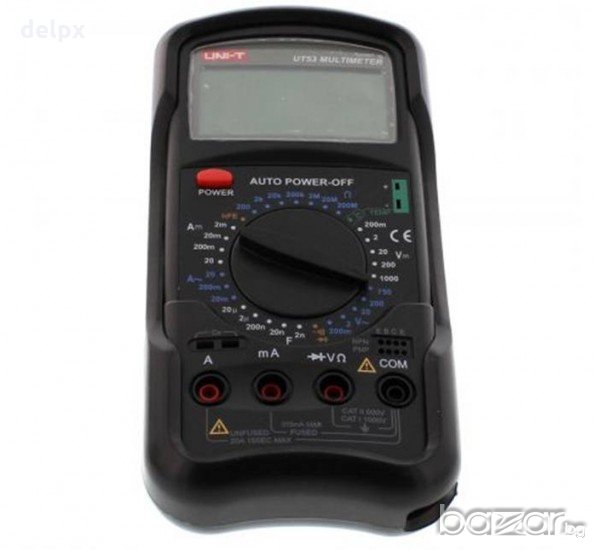 Мултицет с термосонда и зумер UT-53 VAC/VDC | AAC/ADC | OHM | °C | F, снимка 1