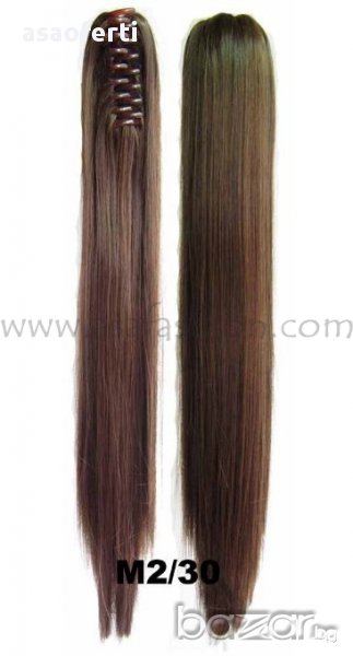 Конска опашка от изкуствен косъм с щипка-цвят кестеняв, снимка 1