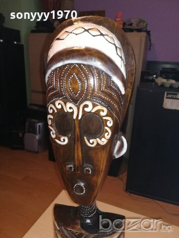 африканска маска-60х20х8см-масивна-дървена-от швеицария, снимка 4 - Антикварни и старинни предмети - 20932954