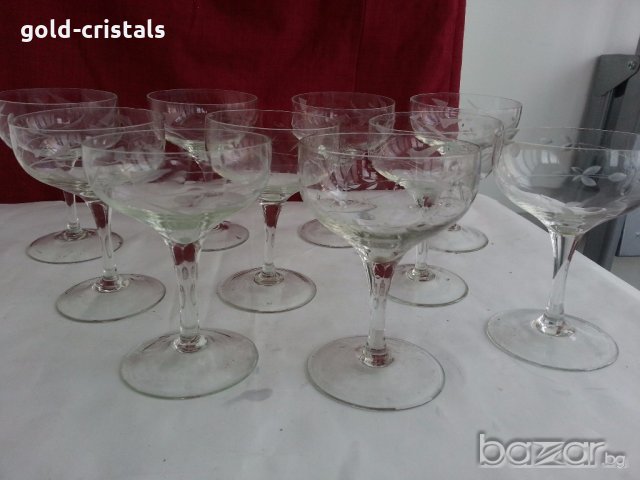 стъклени чаши гравирани, снимка 5 - Антикварни и старинни предмети - 19581310