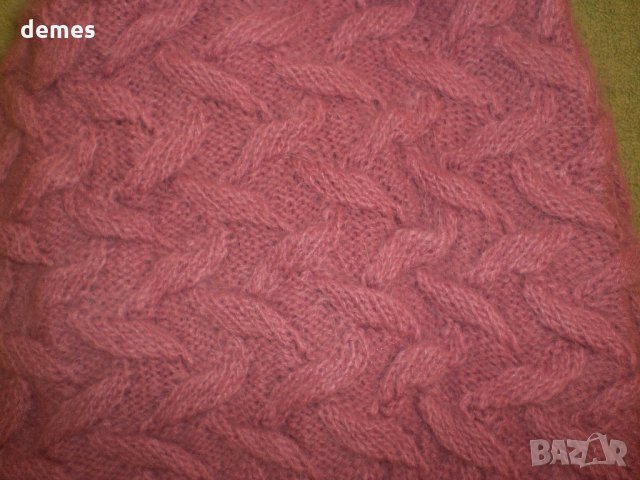 Машинно плетена вълнена шапка,  люляков цвят, снимка 4 - Шапки - 23222290