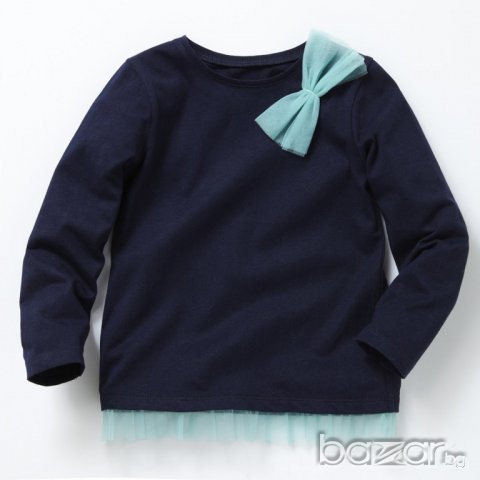 Атрактивна блузка в синьо от Франция, снимка 1 - Детски Блузи и туники - 7417947