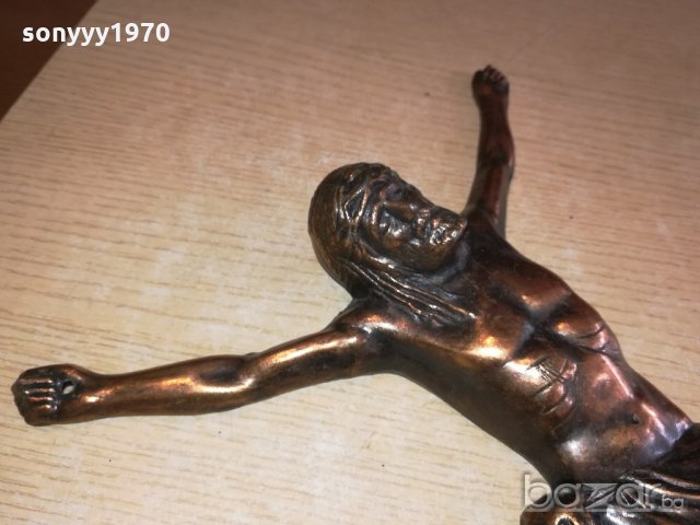 ретро колекция-христос-мед/месинг-внос швеицария-36х24см, снимка 6 - Антикварни и старинни предмети - 21104999