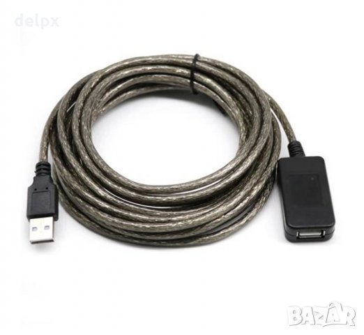 Кабел с усилвател на сигнала USB-A(м)/USB-A(ж) 10m