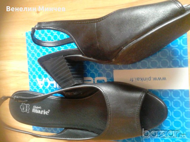 Дамски  черни сандали естествена кожа, снимка 2 - Сандали - 18193652