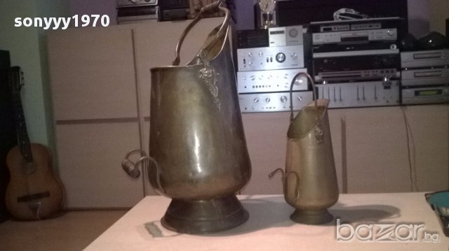 Огромна ретро кана с дървени дръжки-55х30см-внос швеицария, снимка 2 - Антикварни и старинни предмети - 17620423