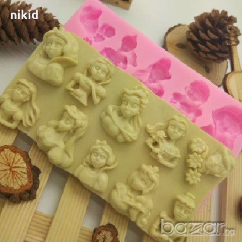 10 Принцеси Белл Ариел Снежанка Пепеляшка Рапунцел Аурора силиконов молд форма  украса торта фондан