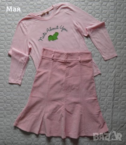 Дамски розов сет пола и блуза размер М, снимка 2 - Поли - 26072265