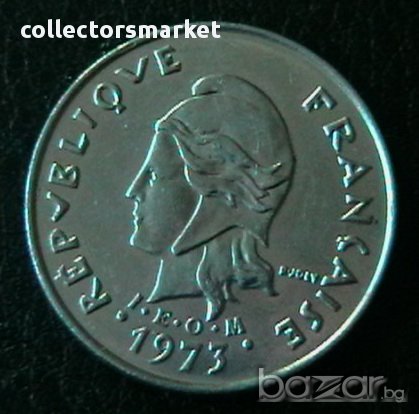10 франка 1973, Френска Полинезия, снимка 2 - Нумизматика и бонистика - 16150701