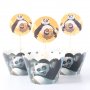 Кунг-фу панда 12 бр топери и кошнички украса декорация за мъфини кексчета торта и парти