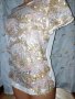 Atmosphere- ажурена блуза в екрю с пайети- L, снимка 1 - Корсети, бюстиета, топове - 21159003