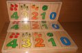 Големи дървени числа с плодове пъзел в кутия за най малките, снимка 5