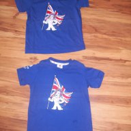 сини детски тениски с лъвче на адидас-размер-98-104 , снимка 4 - Детски тениски и потници - 7485826