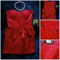 Официална червена рокля с пеплум💕👗 L р-р💕👗 ПРОМОЦИЯ 8лв.❤  код 047, снимка 4 - Рокли - 26190896