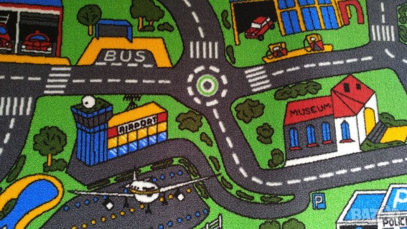 Детски килим улици,мокетени., снимка 1