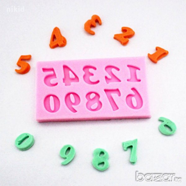 малки цифри числа силиконов молд форма за декор украса торта фондан шоколад бисквитки, снимка 1