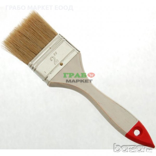 Четка за боядисване с дървена дръжка. Размери - в/д/ш - 19/5.1/1.3см., снимка 1