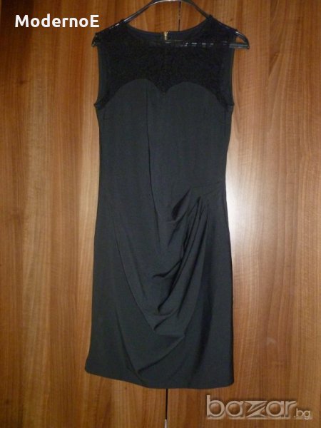 Интересна черна рокля с дантела, снимка 1