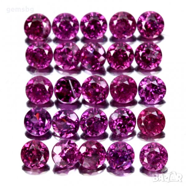 Естествени скъпоценни камъни - родолит гранат 3мм, снимка 1