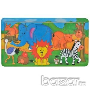 Дървен образователен пъзел с животни, снимка 1