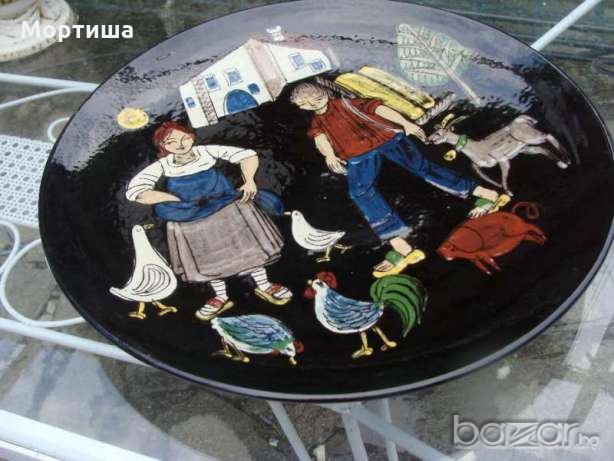 Чиния за стена ръчно рисувана "найвизъм" , снимка 1