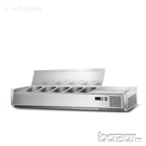 1. Хладилна поставяща се отгоре витрина 1,2 м х 0,34 м - за 5x 1/4 GN- контейнер номер на артикул: A, снимка 1