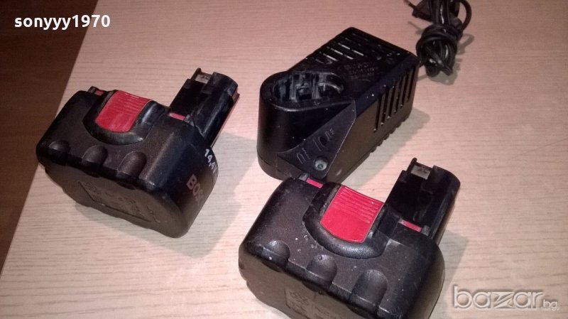 bosch зарядно и две батерии-внос швеицария, снимка 1