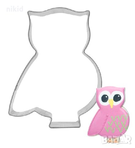 Сова Кукувица Бухал на 1 страна крило метална форма резец украса бисквитки фондан пита тесто, снимка 1