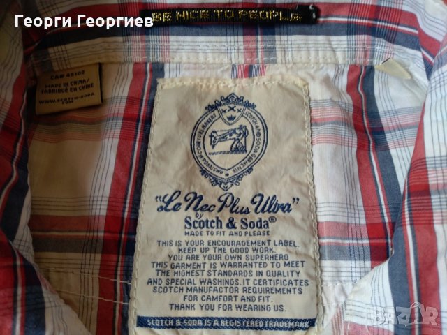 Мъжка риза Scotch & Soda/Скоч & Сода, 100% оригинал с много апликации, снимка 2 - Ризи - 22440978