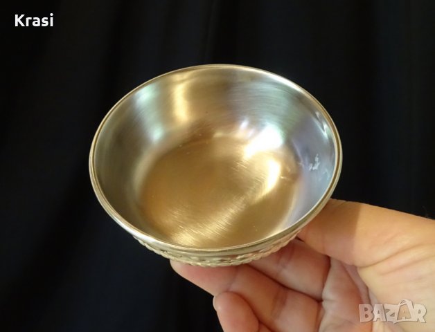 Посребрена медна купичка за ядки,маркирана, снимка 4 - Антикварни и старинни предмети - 26180047