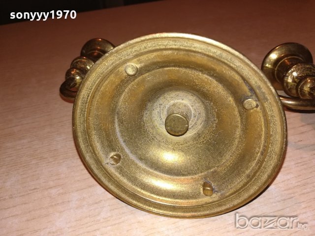 старинен свещник-антика-24х18х11см-внос швеицария, снимка 16 - Антикварни и старинни предмети - 20247202