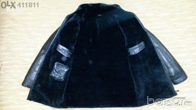 Дизайнерски Черен кожен Кабан, снимка 5 - Якета - 11916795