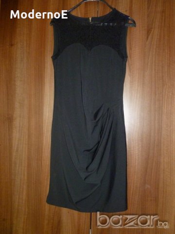 Интересна черна рокля с дантела, снимка 1 - Рокли - 18955734