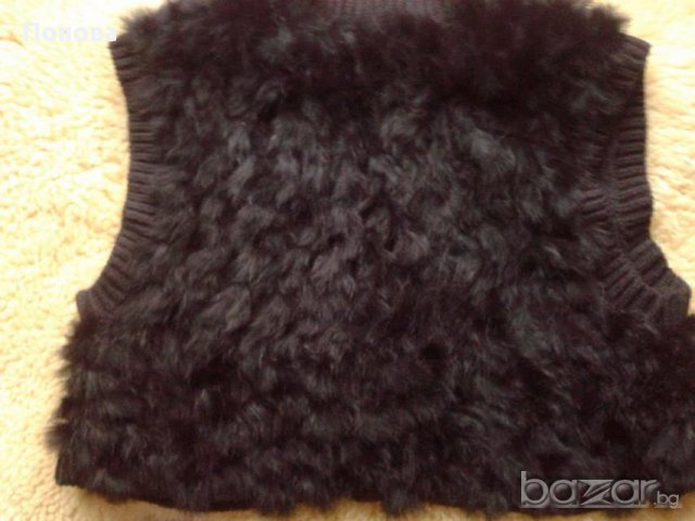  Марков елек -естествена заешки косъм и плетиво, снимка 2 - Жилетки - 16153996