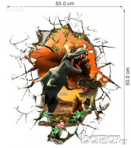 стикер лепенка за стена динозавър 3d джурасик парк постер, снимка 2 - Декорация за дома - 13854014