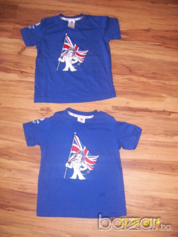 сини детски тениски с лъвче на адидас-размер-98-104 , снимка 4 - Детски тениски и потници - 7485826